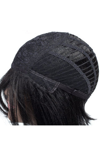 HairYouGo Synthetic hair Wigs 3.5-5inch Natural Black High Temperature Fiber 1b Wigs for Black Women