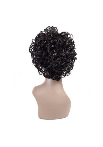 HairYouGo Synthetic hair Wigs 3.5-5inch Natural Black High Temperature Fiber 1b Wigs for Black Women