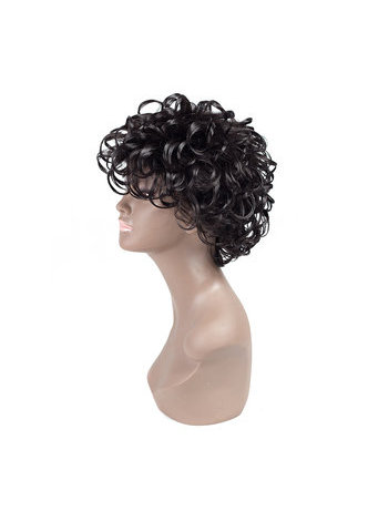 HairYouGo Synthetic hair Wigs 3.5-5inch Natural Black High Temperature Fiber 1b Wigs for Black Women