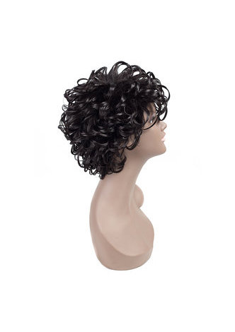 HairYouGo Synthetic hair Wigs 3.5-5inch Natural Black High Temperature Fiber 1b Wigs for Black Women