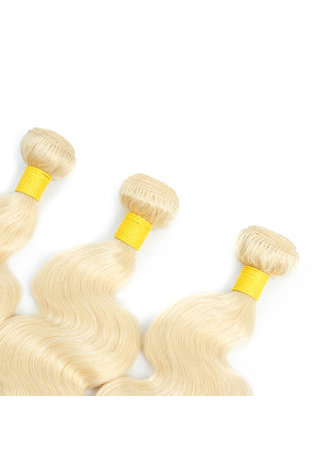 HairYouGo  Brazilian Hair Blonde Virgin Hair With Closure 3 Bundles With 4*4 Lace Closure non remy Hair Free Shipping