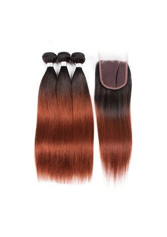 Non-Remy прямые волосы на трессе Pre-Colored T1B/33 натуральные волосы на трессе с накладки. бесплатная доставка