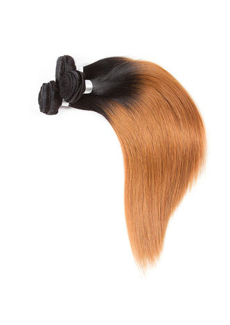 Non-Remy Cheveux Raides Pré-Coloré T1B / 30 Cheveux Humains 3 Bundles Avec Fermeture Livraison Gratuite