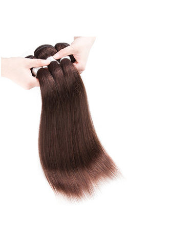  Non-Remy Hair Pre-Colored Straight Wave Bundles #4 Human Hair Bundles With Closure Free Shipping