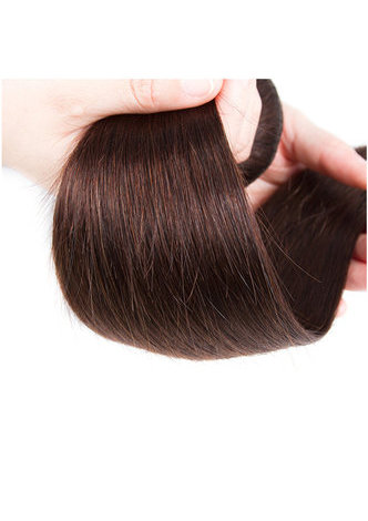  Non-Remy Hair Pre-Colored Straight Wave Bundles #4 Human Hair Bundles With Closure Free Shipping