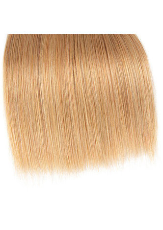  Non-Remy Hair Straight Wave Bundles With Closure #27 Pre-Colored Human Hair Bundles In Extension 