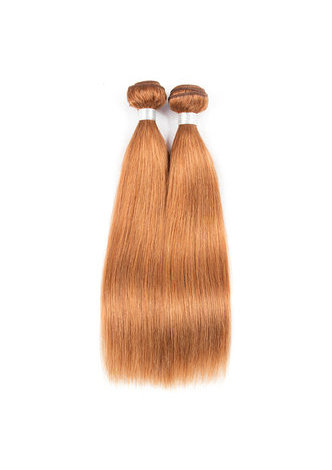  Non-Remy Hair Straight Wave Bundles With Closure #30Pre-Colored Human Hair Bundles Free Shipping