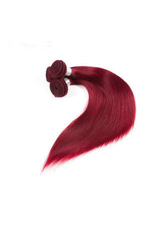  Non-Remy Hair Straight Wave Bundles With Closure #BUG Pre-Colored Human Hair Free Shipping