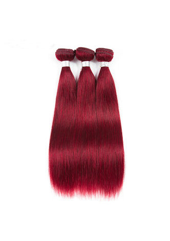  Non-Remy Hair Straight Wave Bundles With Closure #BUG Pre-Colored Human Hair Free Shipping