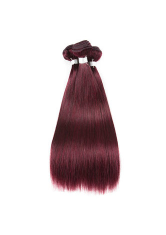  Non-Remy Straight Hair Bundles In Extension Pre-Colored #99J Human Hair Bundles With Closure