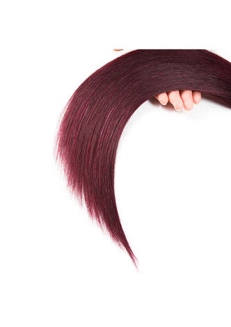  Non-Remy Straight Hair Bundles In Extension Pre-Colored #99J Human Hair Bundles With Closure