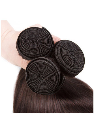  Pre-Colored Straight Wave Bundles With Closure Non-Remy #2 Human Hair In Extension Free Shipping