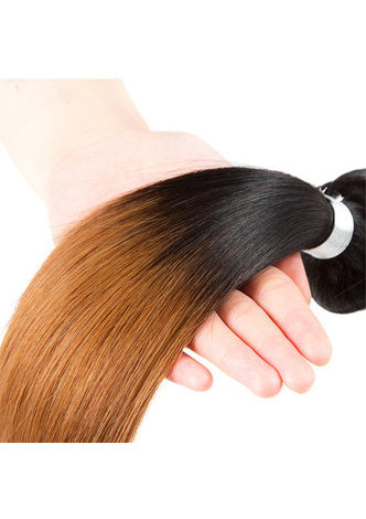 HairYouGo  Non-Remy Straight Hair Pre-Colored T1B/30 Human Hair 3 Bundles With Closure Free Shipping